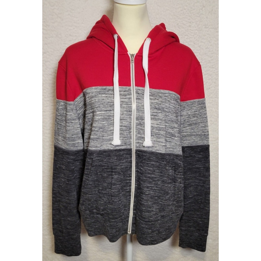Reflex Womens Hoodie Sweatshirt Plus Size 2XL Red‎ Gray Black Fleece Zip 1178